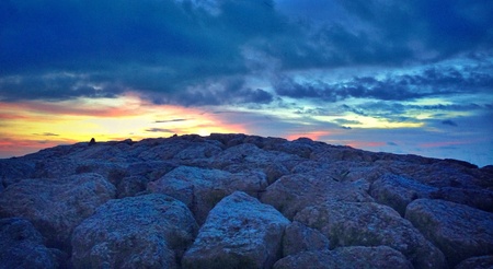 Kuta Beach Bali, Indonesia on the last hour of 2012. の素材