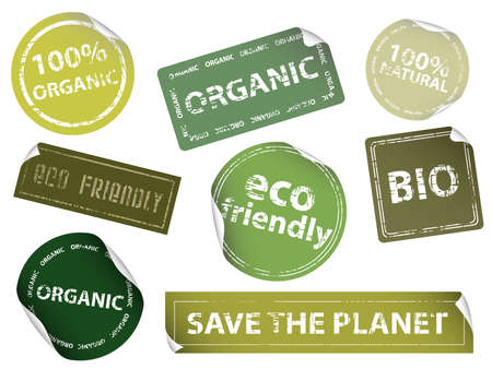 Set of eco-friendly labels. Available in both jpeg and eps8 formats.のイラスト素材