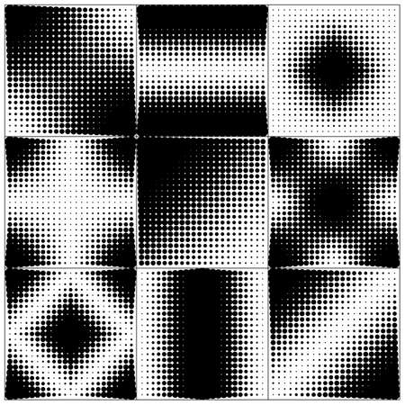 Set of nine halftone designs のイラスト素材