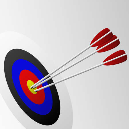 Illustration of arrows in a target. Available in both jpeg and eps8 format.のイラスト素材