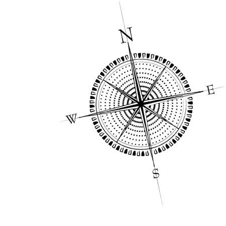 Old compass rose. Available in both jpeg and eps8 format.のイラスト素材