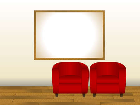 Image showing 2 chairs and a picture frame. Available in both jpeg and eps8 format.のイラスト素材