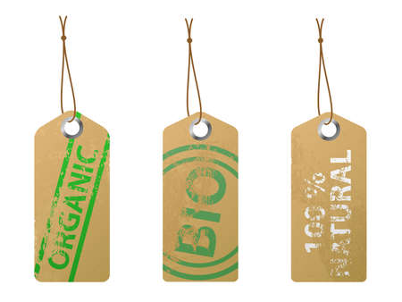 Set of 3 natural labels. Available in jpeg and epss8 formats.のイラスト素材