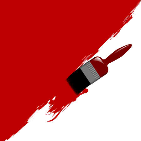 Illustration of a paint brush painting a wall. Available in jpeg and eps8 formats.のイラスト素材