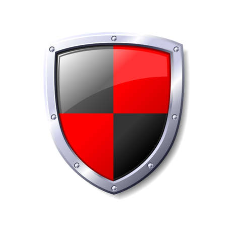 Red and black shield. Available in jpeg and eps8 formats.のイラスト素材