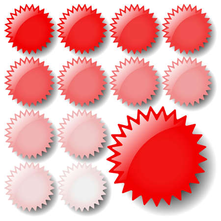 A set of light red star icons. Available in jpeg and eps8 formats.のイラスト素材