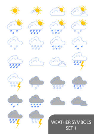 Set of weather symbols. Available in jpeg and eps8 formats.のイラスト素材
