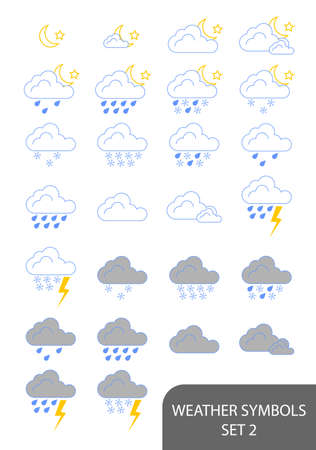 Set of weather symbols. Available in jpeg and eps8 formats.のイラスト素材