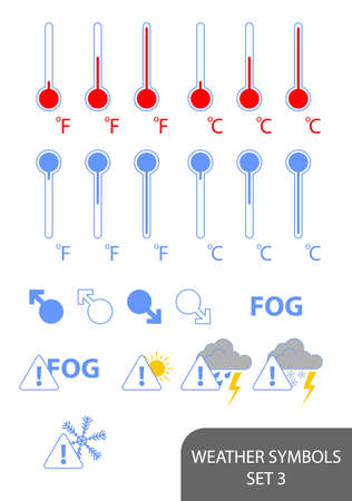 Set of weather symbols. Available in jpeg and eps8 formats.のイラスト素材