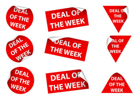 Set of 9 Deal Of The Week labels. Available in jpeg and eps8 formats.のイラスト素材