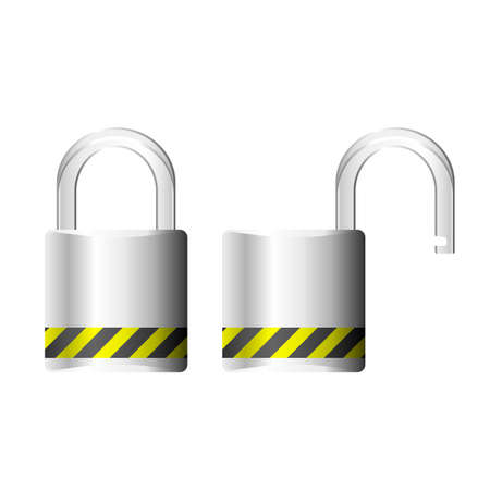 Padlock shown both open and closedのイラスト素材