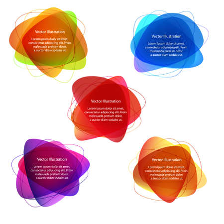 Abstract label designs in various shades and coloursのイラスト素材