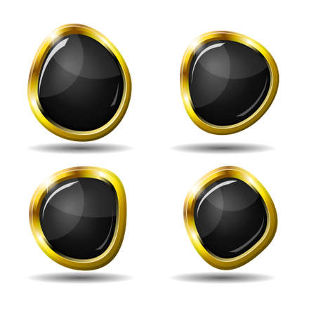 Set of 4 glossy web buttons in eps10のイラスト素材