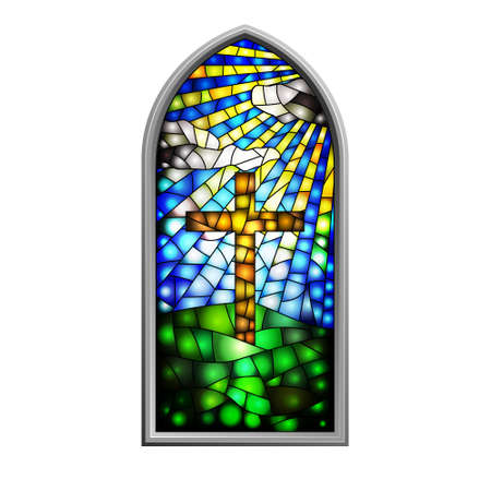 Illustration of a stained glass windowのイラスト素材