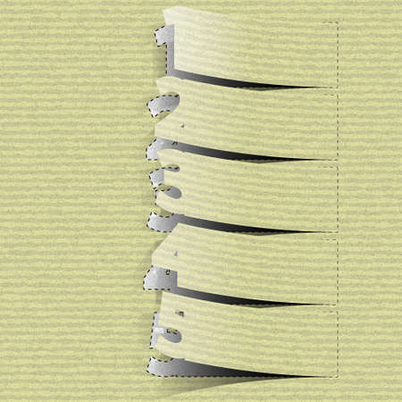 Illustration of number tags open on a cardboard textureのイラスト素材