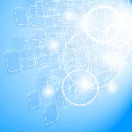 Abstract design showing blue square coming out of the light.のイラスト素材