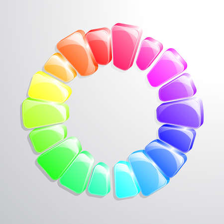 Colour wheel illustration. Transparencies used in overlay ans soft light modes.のイラスト素材