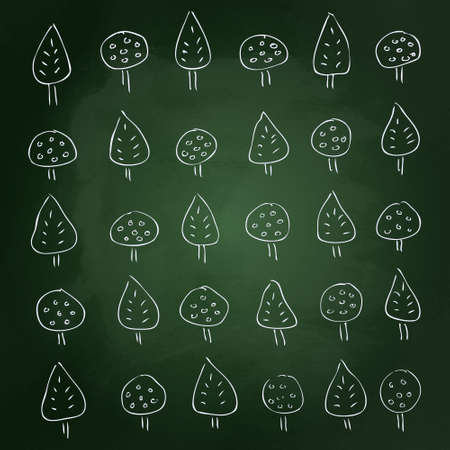 Hand drawn chalk illustration on a blackboard backgroundのイラスト素材