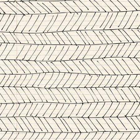 Hand drawn patterns on a sheet of lined paperのイラスト素材