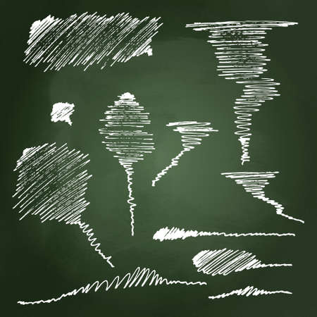 A selection of different  hand drawn scribblesのイラスト素材