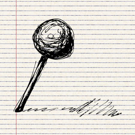 Hand drawn sketch of a map pinのイラスト素材