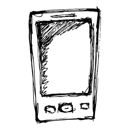 Rough hand drawn sketch of a mobile phoneのイラスト素材