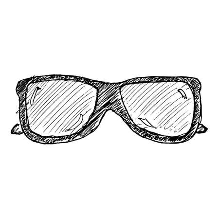 Hand drawn illustration of a pair of sunglassesのイラスト素材