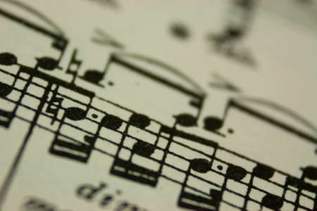 Close up of notes on sheet musicの写真素材