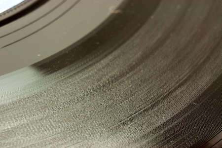 Close up of old vinyl single recordsの写真素材