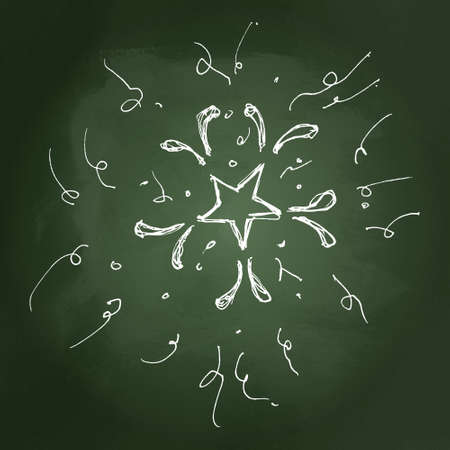 Set of hand drawn cartoon style fireworksのイラスト素材