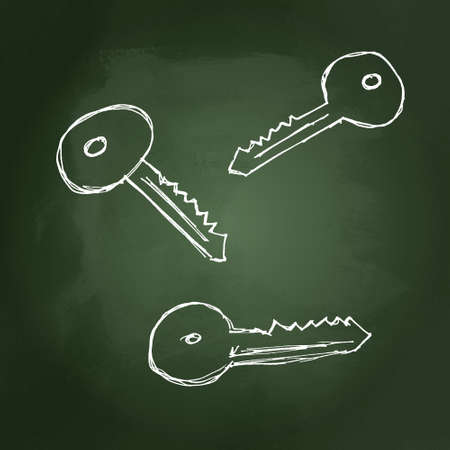 Hand drawn cartoon style key designのイラスト素材