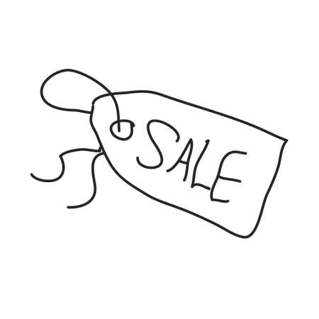 Simple hand drawn doodle of a sale tagのイラスト素材