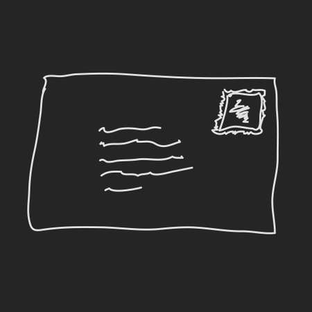 Simple hand drawn doodle of an envelopeのイラスト素材