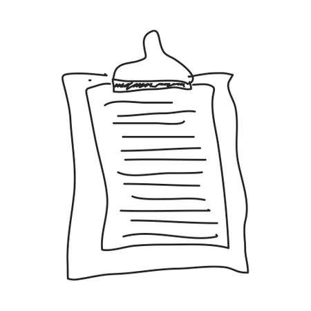 Simple hand drawn doodle of a clipboardのイラスト素材