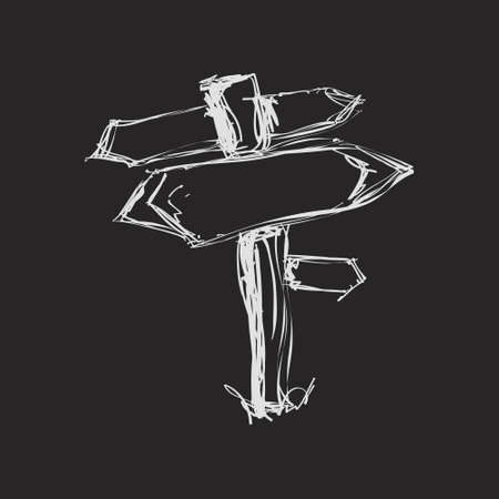 Simple hand drawn doodle of a signpostのイラスト素材