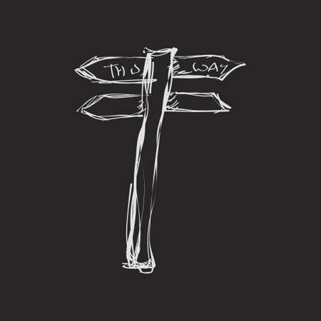 Simple hand drawn doodle of a signpostのイラスト素材