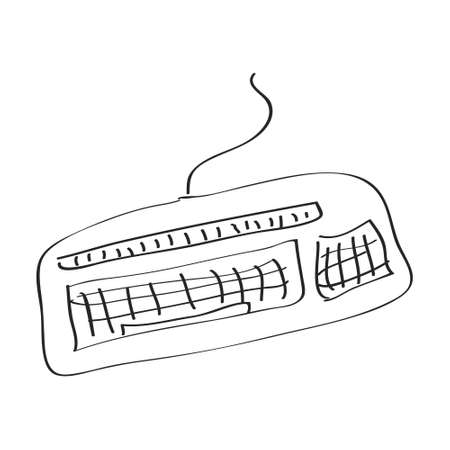Simple hand drawn doodle of a keyboardのイラスト素材