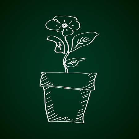 Simple hand drawn doodle of a plantのイラスト素材