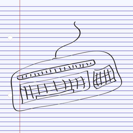 Simple hand drawn doodle of a keyboardのイラスト素材