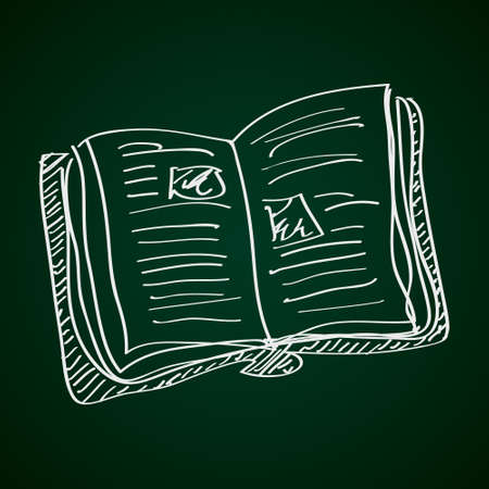 Simple hand drawn doodle of a bookのイラスト素材