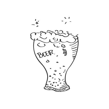 Simple hand drawn doodle of a beer glassのイラスト素材