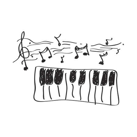 Simple hand drawn doodle of a pianoのイラスト素材