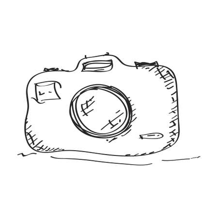 Simple hand drawn doodle of a cameraのイラスト素材