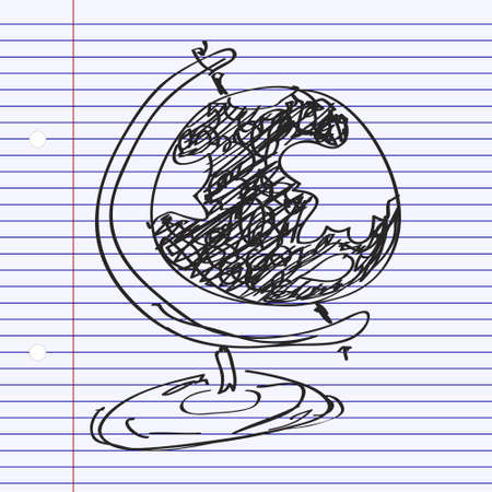 Simple hand drawn doodle of a globeのイラスト素材