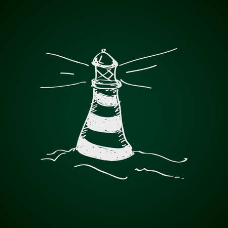 Simple hand drawn doodle of a lighthouseのイラスト素材