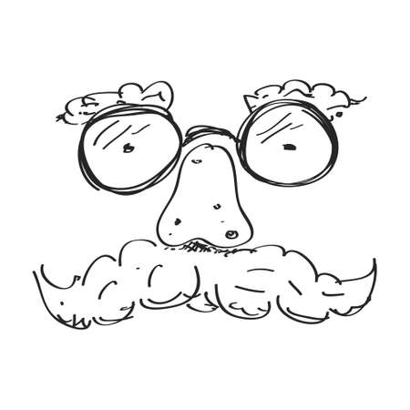 Simple hand drawn doodle of a funny faceのイラスト素材