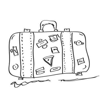 Simple hand drawn doodle of a suitcaseのイラスト素材