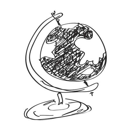 Simple hand drawn doodle of a globeのイラスト素材