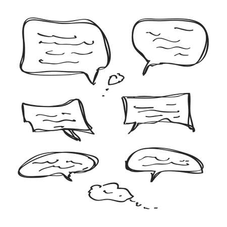 Simple hand drawn doodle of some speech bubblesのイラスト素材