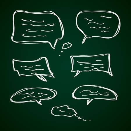 Simple hand drawn doodle of some speech bubblesのイラスト素材